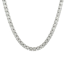 This gorgeous tennis style choker necklace features round brilliant...