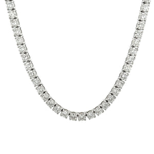 This gorgeous tennis style choker necklace features round brilliant...