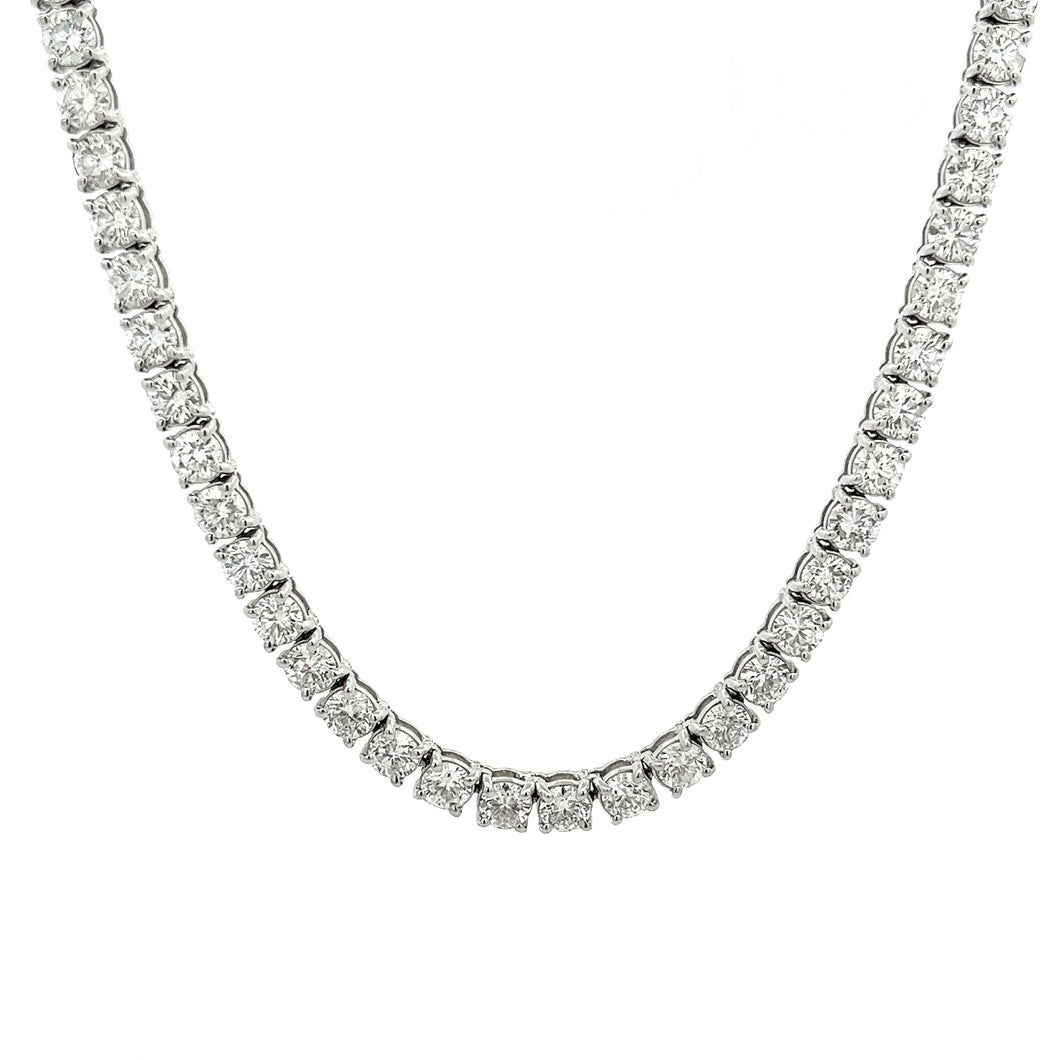 This gorgeous tennis style choker necklace features round brilliant...
