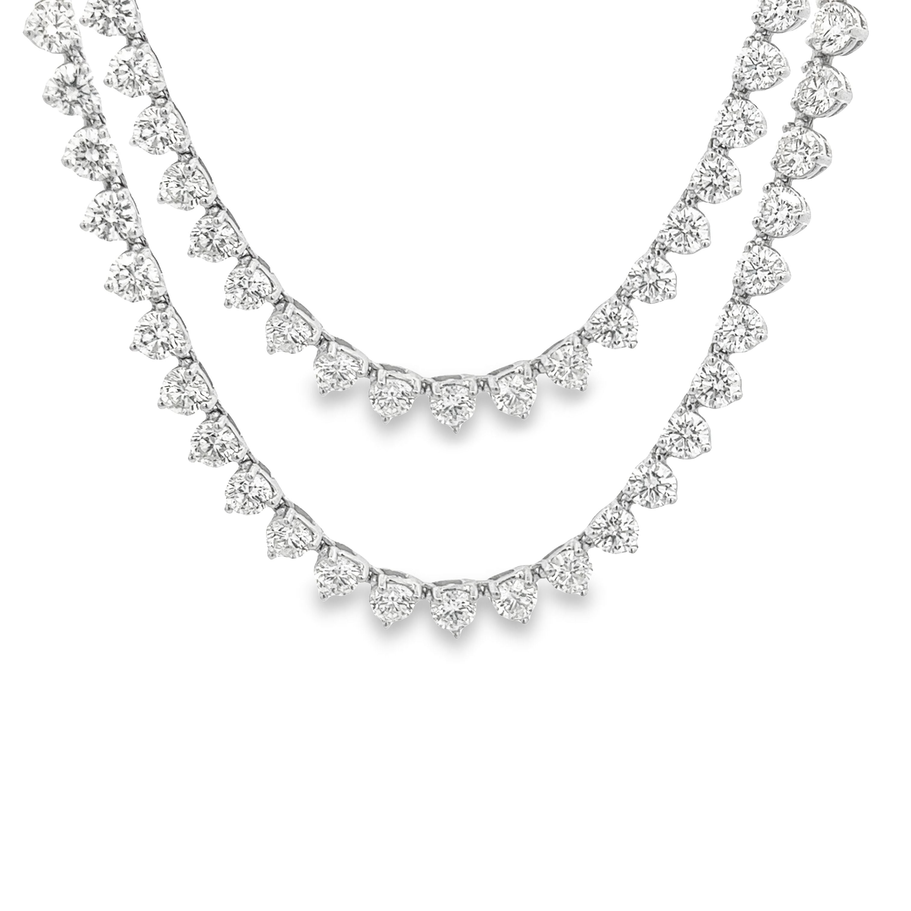 Diamond Illusion Heart Tennis Necklace | Kelly Bello Design®