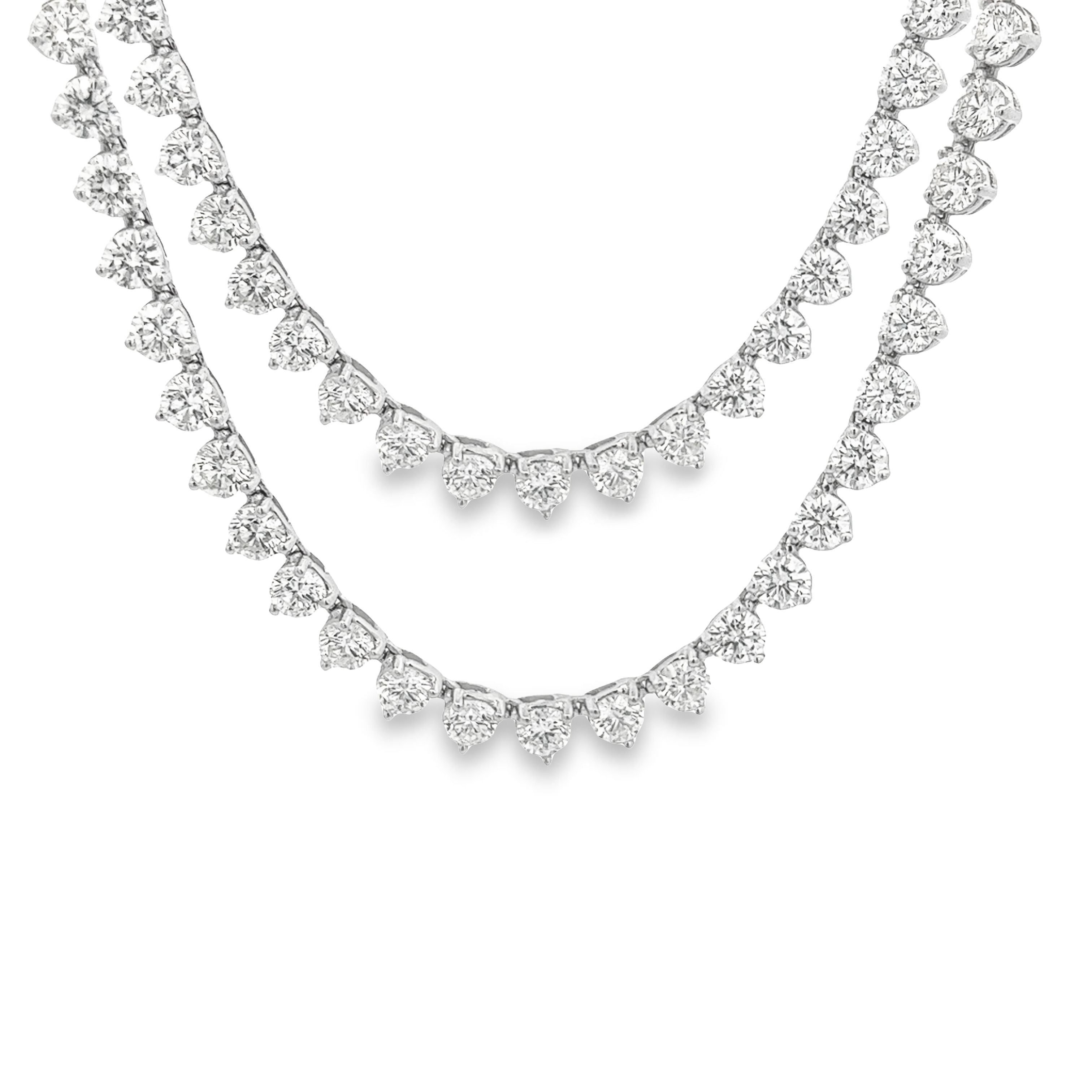 165-1373 18k White Gold Diamond Opera Length Necklace
