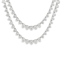 This gorgeous 18k white gold diamond necklace features 179 round br...
