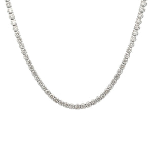 This beautiful 14k white gold tennis style necklace features round ...