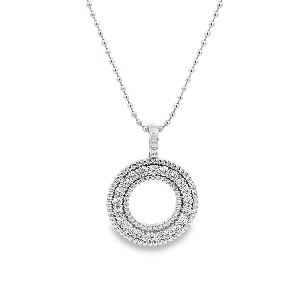 18k white gold circle necklace from Roberto Coin's Siena collection...