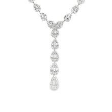 This beautiful 14k white gold diamond necklace features round brill...