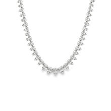 This stunning 14k white gold diamond necklace features round brilli...