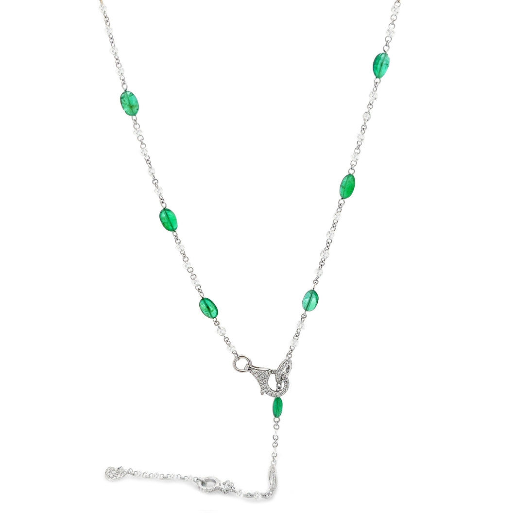 This stunning 18k white gold necklace features diamonds totaling ap...