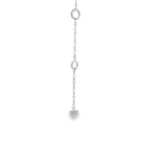 This stunning 18k white gold necklace features diamonds totaling ap...