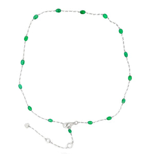 This stunning 18k white gold necklace features diamonds totaling ap...