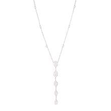 This stunning 18k white gold necklace features round brilliant cut ...