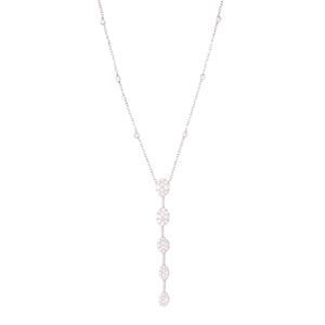 This stunning 18k white gold necklace features round brilliant cut ...