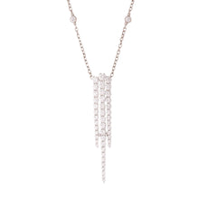 This gorgeous 18k white gold necklace features round brilliant cut ...