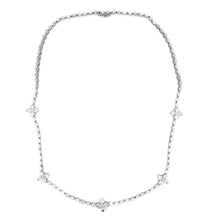 14k white gold necklace features round brilliant cut diamonds total...
