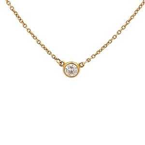 18k yellow gold bezel-set diamond necklace by Tiffany, the Elsa Par...