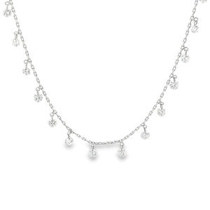 This necklace features mini diamond drop dangles that total 2.00ct ...