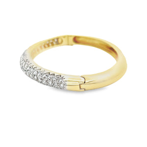 18k yellow gold bangle with 80 pave-set diamonds totaling approxima...