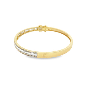This easy to stack and style bangle features round brilliant cut an...