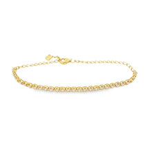 This 14k yellow gold diamond bracelet features round brilliant cut ...