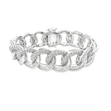 This stunning 14k white gold diamond bracelet features 333 round br...