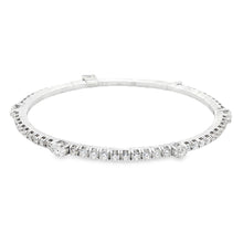 Easy to stack and style 18k white gold stretch bracelet features mu...