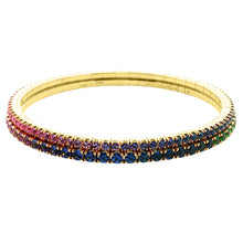Easy to stack and style 18k yellow gold stretch bracelet features m...