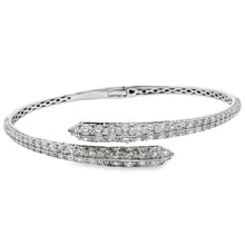 18k white gold cuff bangle features 100 round brilliant cut diamond...