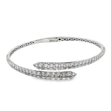 18k white gold cuff bangle features 100 round brilliant cut diamond...
