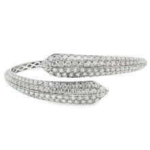 18k white gold cuff bangle features 196 round brilliant cut diamond...