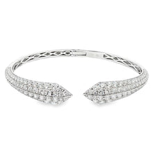 18k white gold cuff bangle features 144 round brilliant cut diamond...