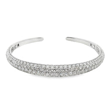 18k white gold cuff bangle features 209 round brilliant cut diamond...