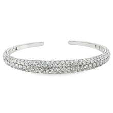 18k white gold cuff bangle features 209 round brilliant cut diamond...