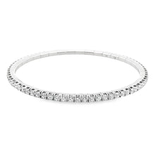 Easy to stack and style 18k white gold diamond stretch bracelet tha...