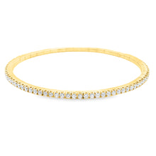 Easy to stack and style 18k yellow gold diamond stretch bracelet th...