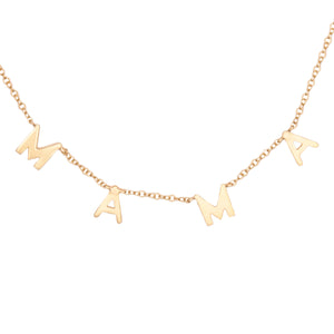A sweet necklace featuring 14k yellow gold lettering perfect for Mo...