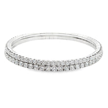 Easy to stack and style 18k white gold diamond stretch bracelet tha...
