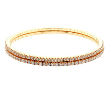 Easy to stack and style 18k yellow gold diamond stretch bracelet th...