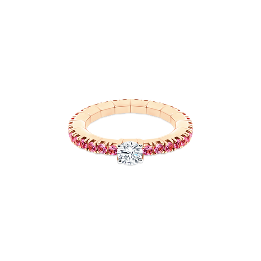 .31ct 18k Rose Gold Diamond and Pink Sapphire Stretch Band - SKU 200-1771