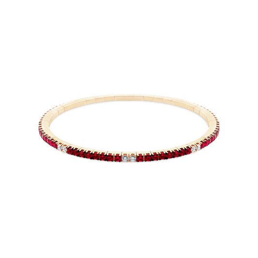18k Rose Gold Diamond and Ruby Stretch Bracelet — photo 1 of 1