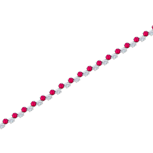 18k White Gold Diamond and Ruby Bracelet — photo 1 of 2