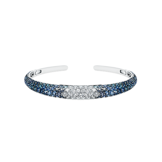 18k White Gold Diamond and Sapphire Cuff Bracelet — photo 1 of 2