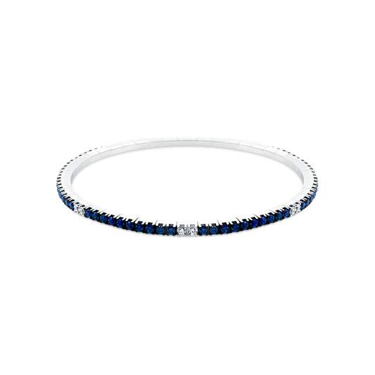 18k White Gold Diamond and Sapphire Stretch Bracelet — photo 1 of 1
