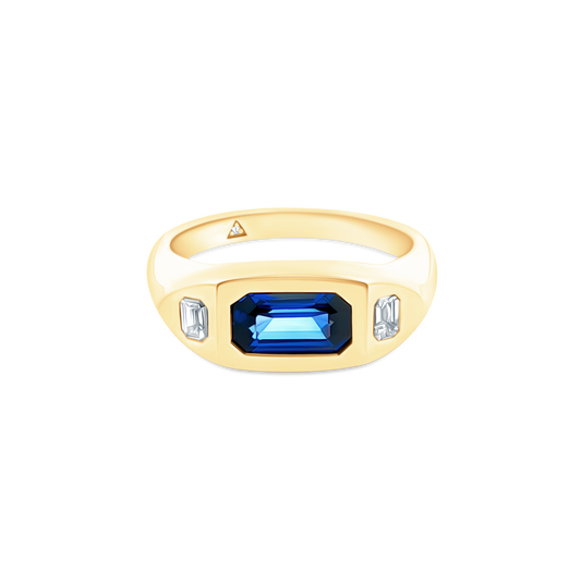 .28ct 18k Yellow Gold Diamond and Sapphire Ring - SKU 200-1785