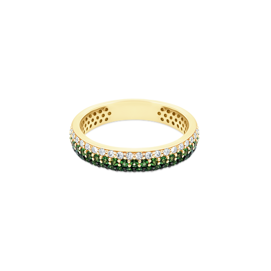 .21ct 18k Yellow Gold Diamond and Tsavorite Band - SKU 110-9001