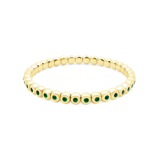 18k Yellow Gold Emerald Stretch Bracelet — photo 1 of 2