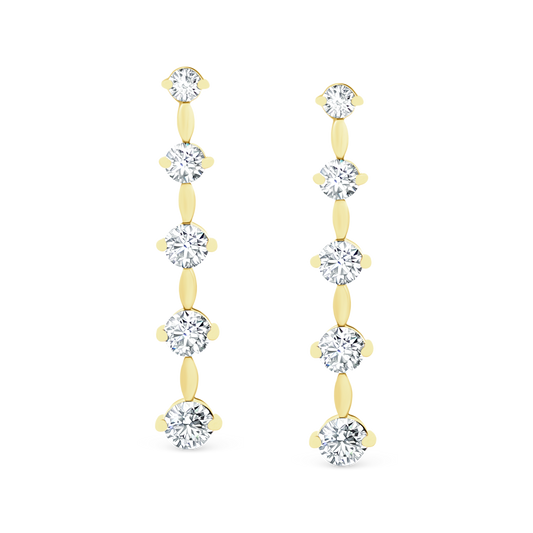 2.00ct 14k Yellow Gold Diamond Drop Earrings — photo 1 of 1