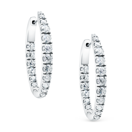 2.00ct 18k White Gold Diamond Hoops — photo 1 of 1