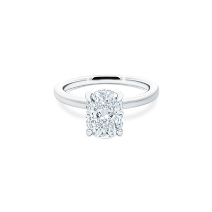 Elongated Cushion Cut Lab Grown Diamond Solitaire Engagement Ring with 2.00ct center diamond