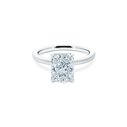 Elongated Radiant Cut Lab Grown Diamond Solitaire Engagement Ring with 2.00ct center diamond