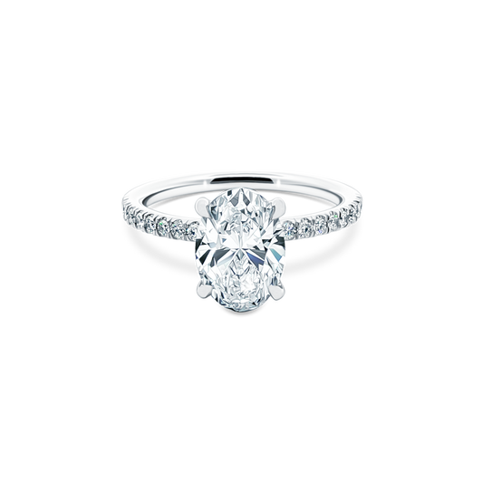 Martin Flyer Oval Diamond Pave Engagement Ring — photo 1 of 3