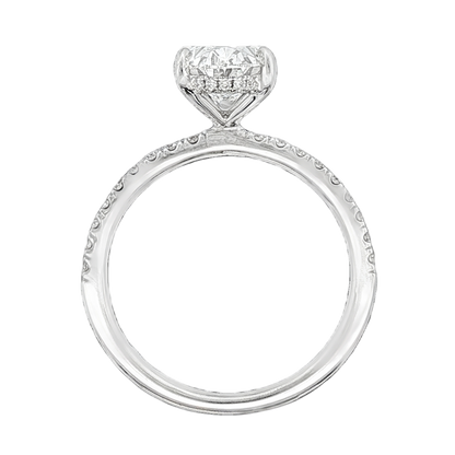 Round Brilliant Lab Grown Diamond Pave Engagement Ring, alternate view
